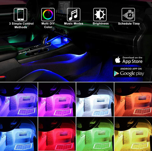 Akepo Luz Interior Coche 4 1 Diseño Rgb Led Tira Impermeabl