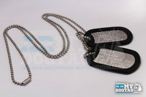 Imagen 2 de 8 de Chapas Dog Tags De Identificacion Militar Originales Militar
