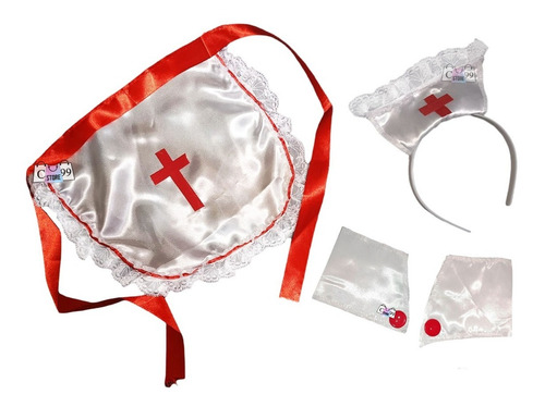  Disfraz De Enfermera Kit Para Fiesta Halloween Niña Y Mujer