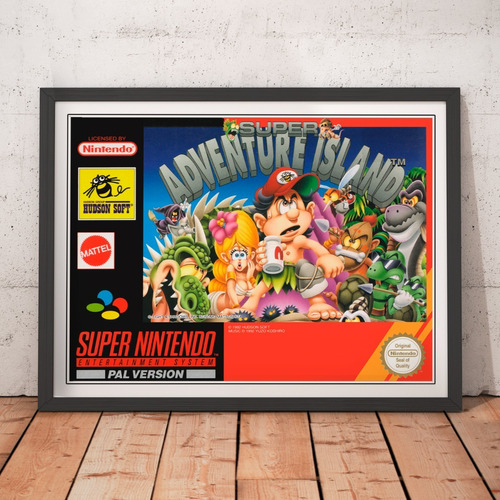 Cuadro Gamer - Adventure Island Super - Retro Vintage Cover