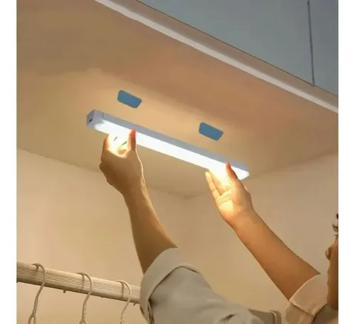 Barra Luz Led 50cm Recargable Sensor Mov Bajo Alacena Cocina Blanco