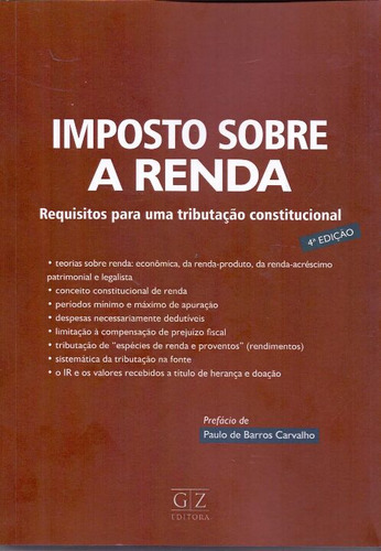 Libro Imposto Sobre A Renda 04ed 21 De Carvalho Paulo Barros