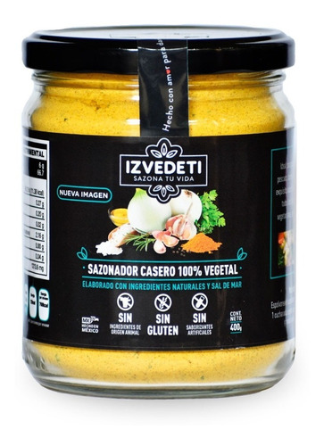 Sazonador Vegetal Izvedeti 400g Vegan No Grasa Animal Kosher