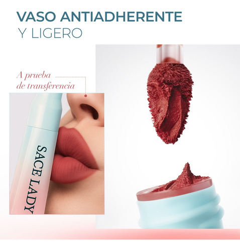 Sace Lady Delineador De Labios 2 En 1 Mate Suave Y Duradero 02 Peach Haze