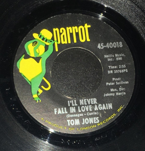 Tom Jones - I'll Never Fall In Love Again Vinilo Nac.simple 