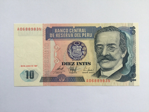 Billete Antiguo Sin Circular Intis Peru $10