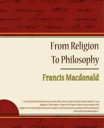 From Religion To Philosophy, De Francis Macdonald Cornford. Editorial Book Jungle, Tapa Blanda En Inglés