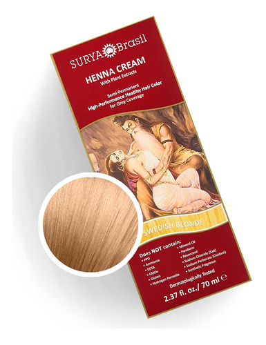 Surya Brasil Productos Crema De Henna, Rubio Sueco, 2.37 Onz