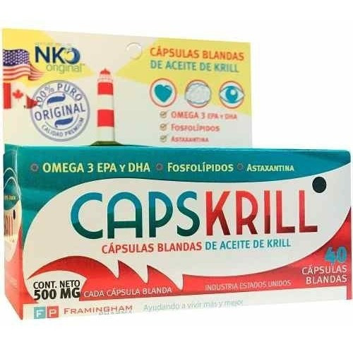 Capskrill Omega 3 + Aceite Krill 500mg X 40 Capsulas
