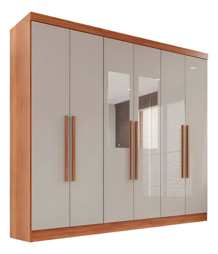 Guarda-roupa Casal Com Espelho 6 Portas 2 Gavetas França