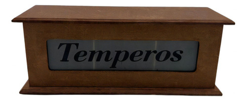 Porta Tempero Mdf Com 3 Cavidades / Vidro Jateado Pintado