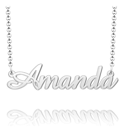 Charmed Craft Collar De Plata De Ley 925 Con Nombre Personal