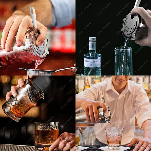 Imagen 5 de 10 de Colador Oruga Tragos Bebidas Coctel Acero Inoxidable Barman