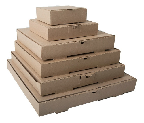 Caja Pizza Carton Micro Kraft 14 X 14 X 5 Cm 100 Pzas