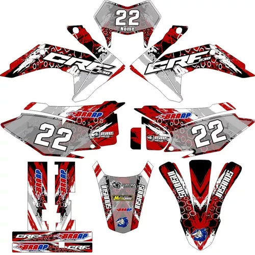 Kit Adesivo Moto Cross Trilha Crf 230 0,20mm Biker Lm272