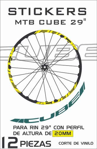 Calcomanias Rin Bicicleta 29 Cube