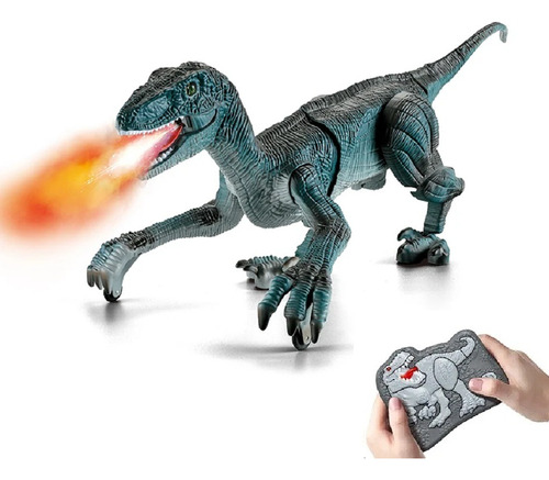 Dinosaurio A Control Remoto - Sonido, Luz Y Spray Recargable