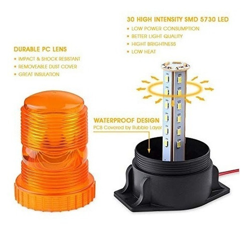 Baliza De Led 815b Ambar 30w - Para Autoelevadores
