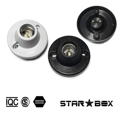Imagen 2 de 5 de Pack X 10u Receptáculo Florón Portalámparas E27 Starbox