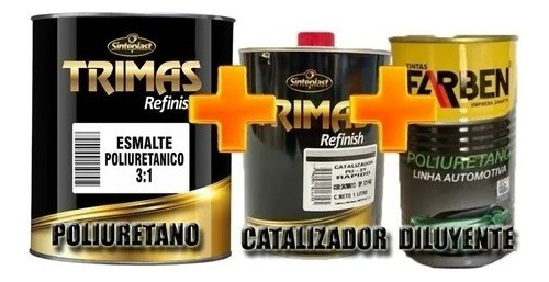 Kit Pintura Poliuretano Automotor 4 L + 1,25 Cat. + 3l Diluy