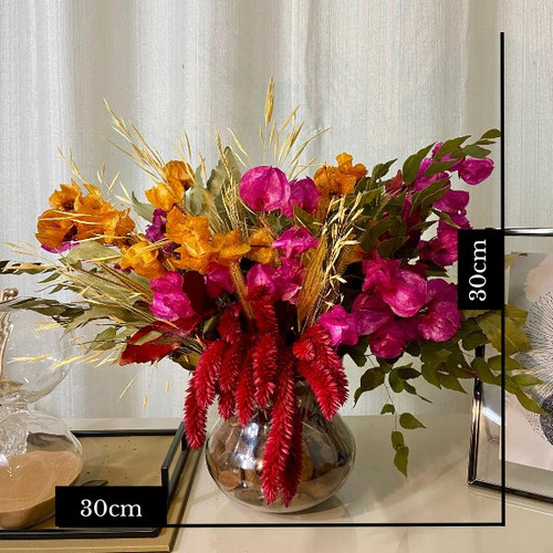 Arranjo Centro De Mesa Com Flores Secas Elegância Natural