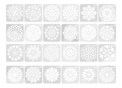 Plantilla De Pared 24 Piezas Mandala 24 Estilos Hueco Pintur