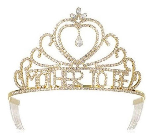 Diademas - Dczerong Baby Shower Crowns Mom To Be Gold Tiara