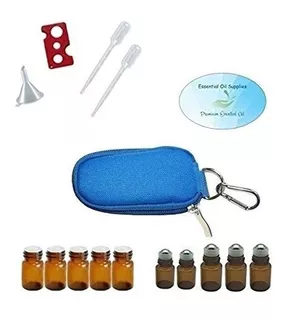 Essential Oil 10 Bottle Keychain Carrying Case Roller Bottl