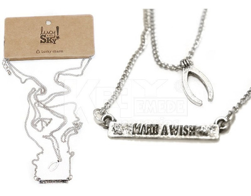 Colgante Doble Cadena Dijes Huesito-wish Por Mayor X 12 U.