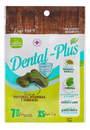 Snack Golosina Antibacterial Dental Plus Perros Xs 77 Gr