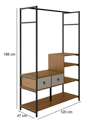 Modulo Closet Tubular 120cm Sevilha Wt