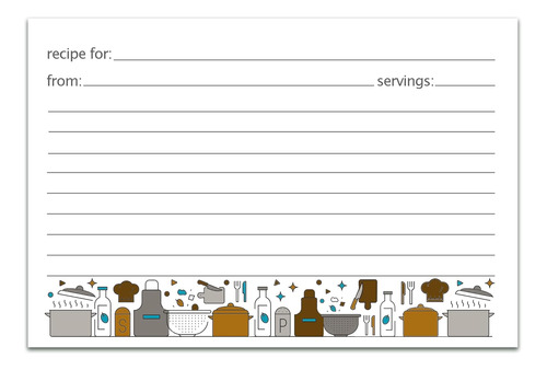 Juego De Tarjetas De Recetas, 25 Tarjetas De Recetas De Dobl