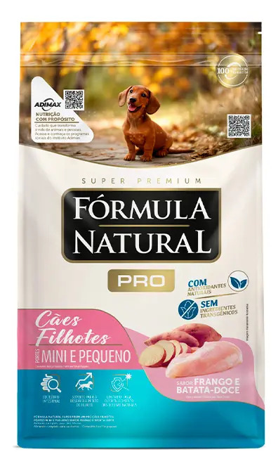 Ração Seca Fórmula Natural Pró Cães Filhotes Mini Pequeno Frango Batata Doce 2,5kg