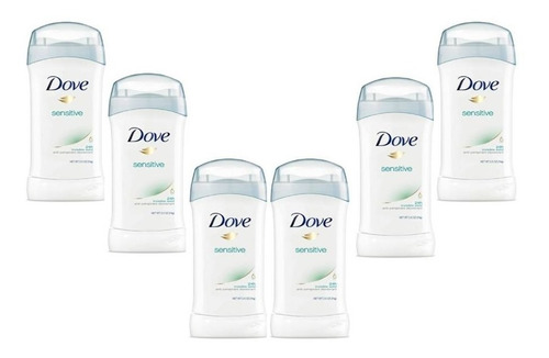 Pack X 6 Desodorante Barra Dove Sensitive Free Fragancia