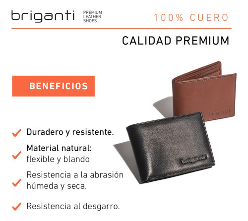 Billetera Mujer Cuero Monedero Tarjetero Briganti Hebilla Color Rojo