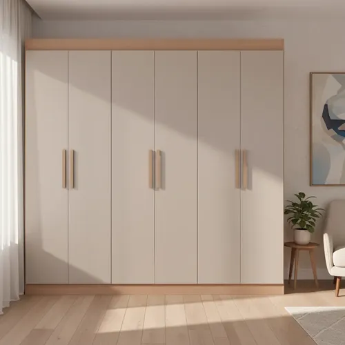 Guarda-roupa Casal Bartira Ville​ Com 6 Portas E 2 Gavetas Cor Avelã Com Cappuccino