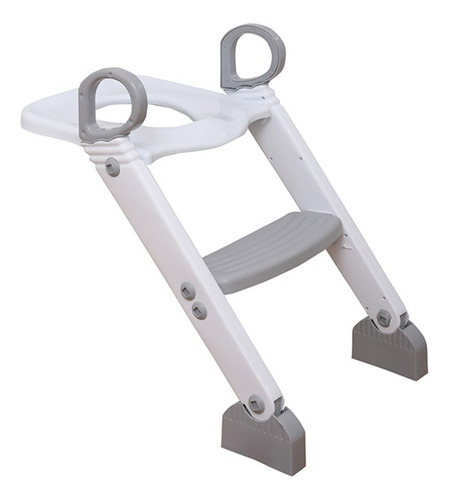 Asiento Entrenador Para Inodoro Con Escalera Para Niños Color Blanco