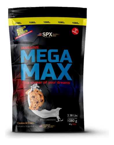 Spx Mega Max Super Concentrado Proteico Sabor Cookies And Cream Con Bcaa, Creatina Sachet 1080g