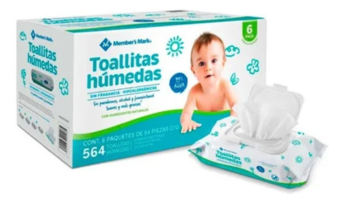 Imagen 1 de 1 de Toallitas Húmedas P/bebe Member's Mark 564 Toallitas Premium
