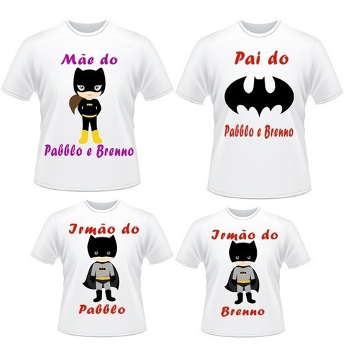 Kit Camisetas Batman Tal Pai, Tal Mãe E Tal Filho(a)