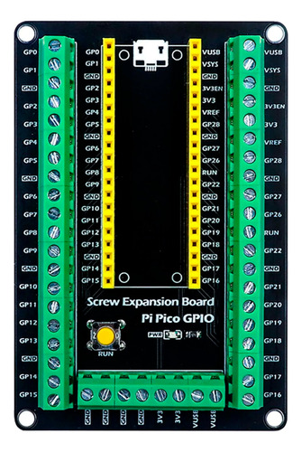 Shield Expansión Raspberry Pi Pico Terminales Gpio Negro