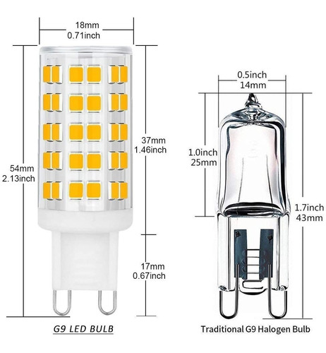 Bombillo Led G9, Luz Calida, 66 Leds, Dimerizable 6w (60w)