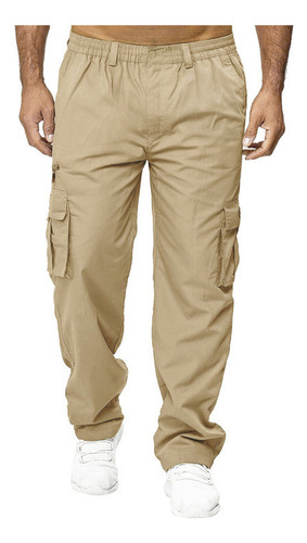 Pantalones Cargo Hombre Jogger Twill Elastane Puños Elástico