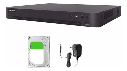 Hikvision Kit Dvr 8 Canales Turbohd + 8 Canales Ip 8 Megapixel 4k + 500gb Hdd Ids-7208huhi-m1/s/a-500 Tecnología Acusense + Audio Por Coaxitron 1 Bahía De Disco Duro 8 Entradas De Alarma