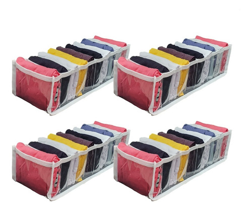 Organizador De Calcinhas P/ Gavetas Transp - Kit 4 Unidades