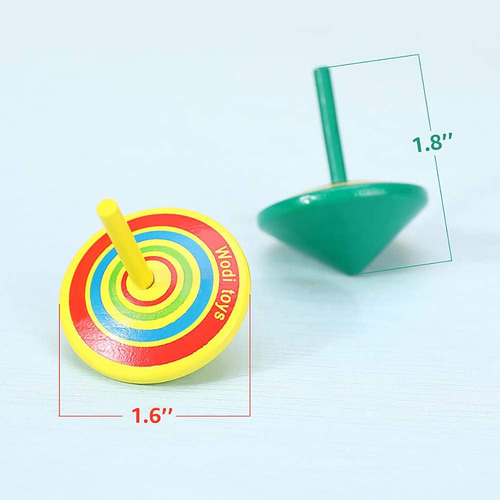 Trompos De Madera Pintados De Colores, Juguete De Giroscopio