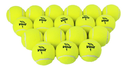 Paquete De 18 Pelotas De Tenis Marca Voit Despresurizadas Verde