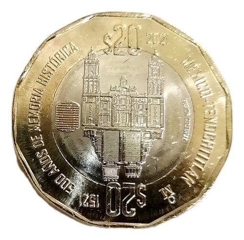 Moneda 20 Pesos 500 Años México Tenochtitlán Sin Circular