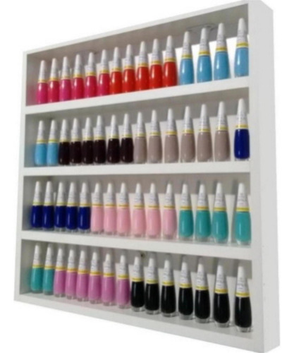 Organizador De Esmalte Branco Mdf Com Fundo