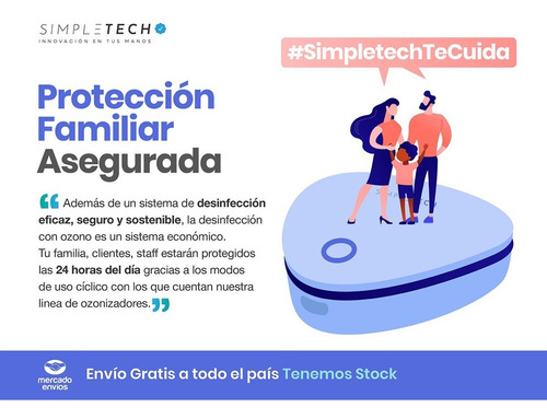 Imagen 4 de 7 de Promo Sanitizacion Ozonizador Portatil + Luz Uv Tipo C.